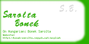 sarolta bonek business card